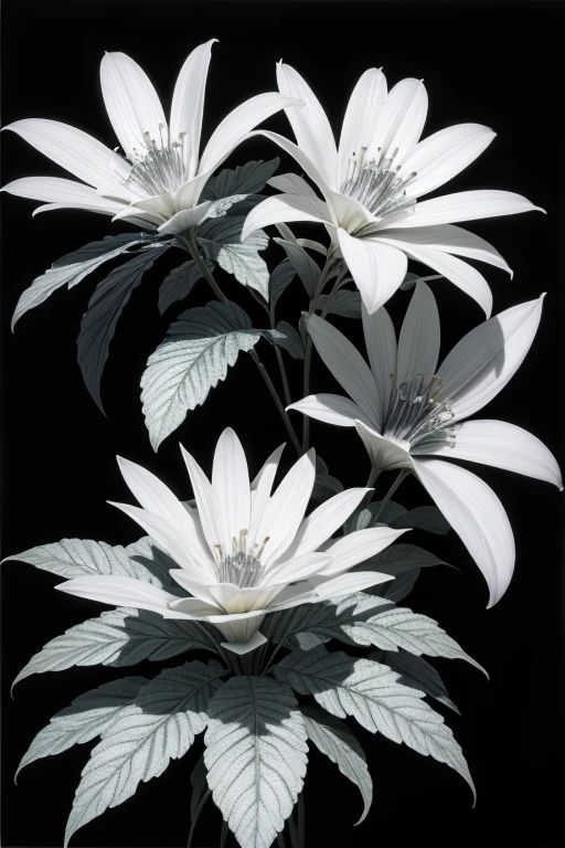 art of plants to paiting in black and white