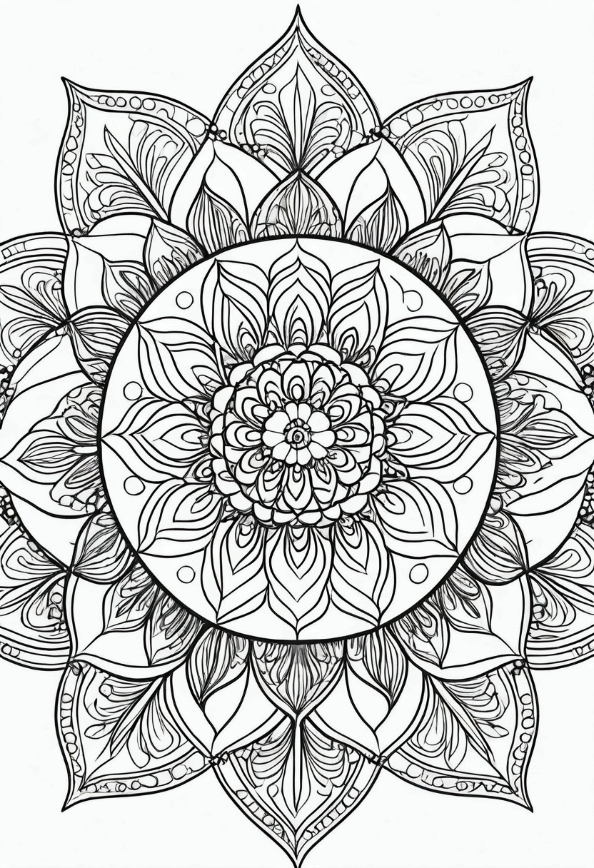 line art for colouring book mandala the,e