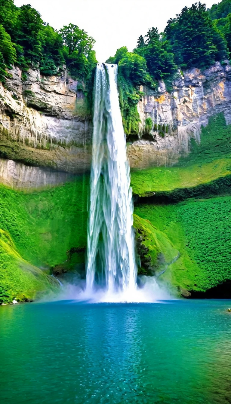 Beautiful mountain waterfall