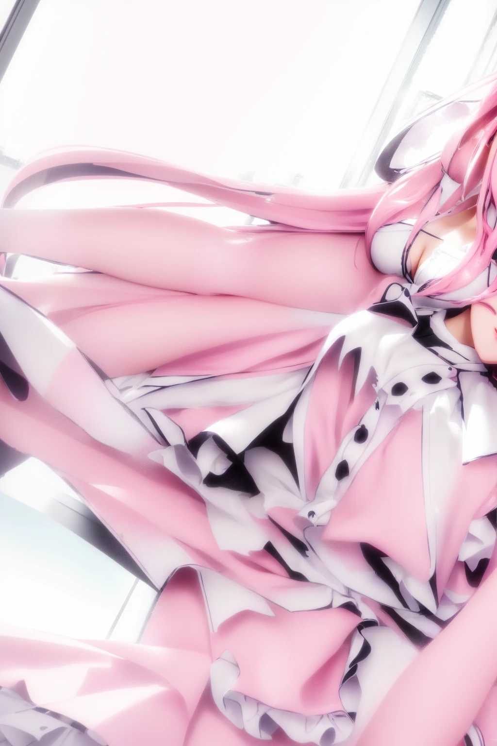 Anime girl with pink hair and white dress sitting on a window sill, Maid clothesを着たアニメの女の子, Best anime 4k konachan wallpaper, Gorgeous maid, Maid clothes, Cute anime waifu in a nice dress, Nightcore, Maid clothes, Ultra HD Anime Wallpaper, Cute girl anime visuals, 4K Manga Wallpapers, Maid clothesを着たアニメの猫娘