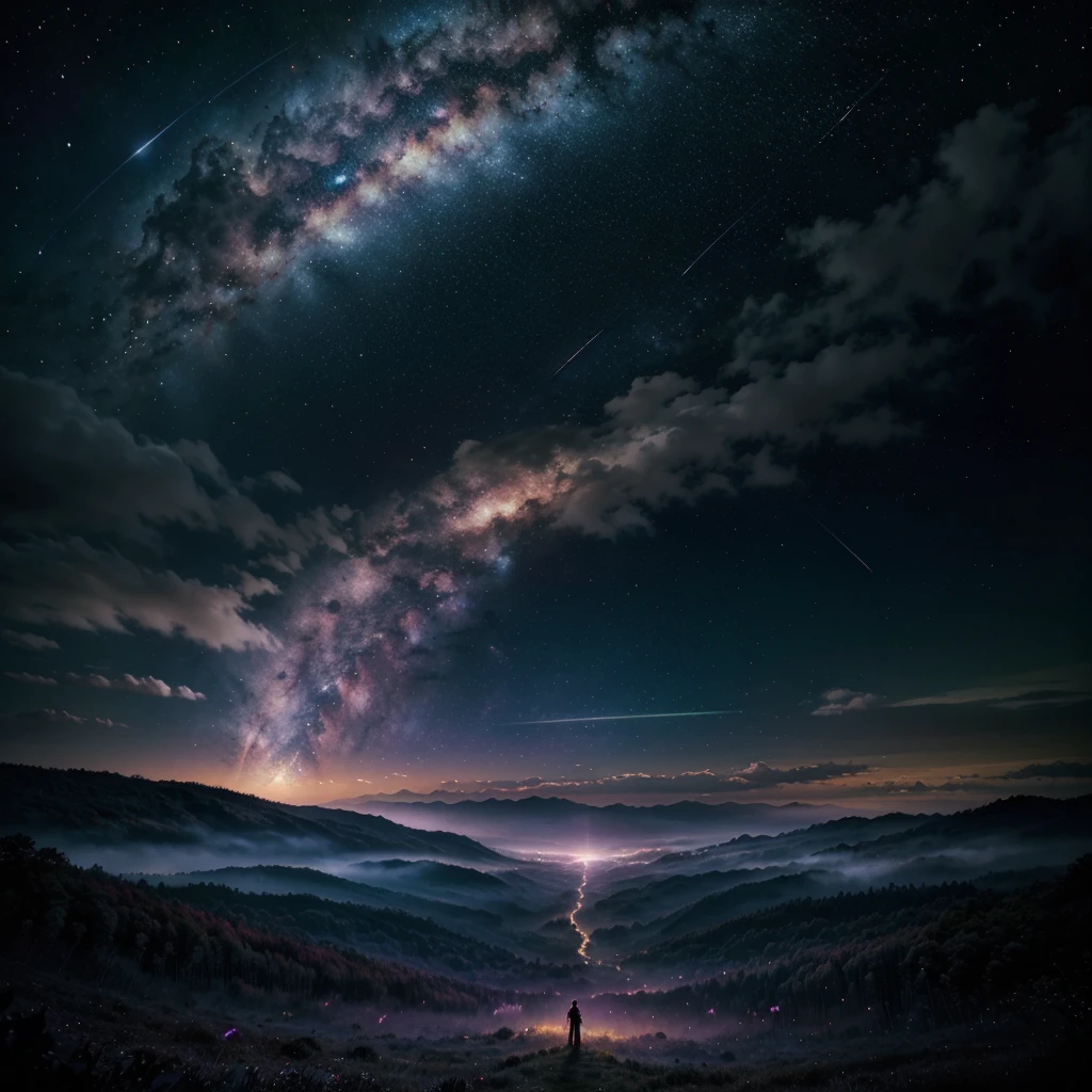 Greatest Quality, the best imagenary scene, Beautiful sky,beautiful nebula,best epic galaxy, imagenery sky,dynamic star colourfull,fantasy flower,fantasy word,utopia sky,utopia world,heavenly sky,super epic sky, colourfull sky,moonlight,dramatic scene,flower area,interstellar dimension,high definition art,the greatest Quality art,powerfull art,top special art,professional art,beautiful forest,fireflies,natural flora