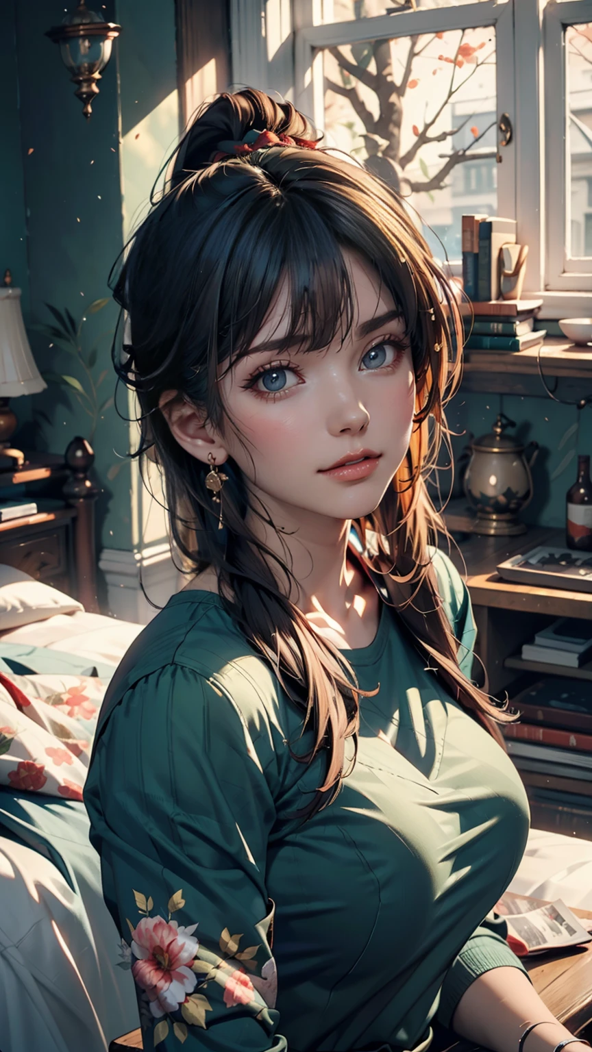 anime, High resolution, Woman close up ((Red braided low ponytail hair)) and (((the most beautiful Green eyes))) in (((Blue clothes))), (((determined)), 8k, Unreal EnGine 5, オクタンレンダリンG, Cute, GamanG, Yoon Gonji, G.To, Gosonjak, Schloop, Severe, Dorm, Noah, trendinG on pixiv, Fan Box, Sketch, masterpiece, Detailed face, smooth soft skin, biG dreamy eyes, beautiful intricate colored hair, Symmetric, anime wide eyes, soft liGhtinG, Concept Art, diGital paintinG,