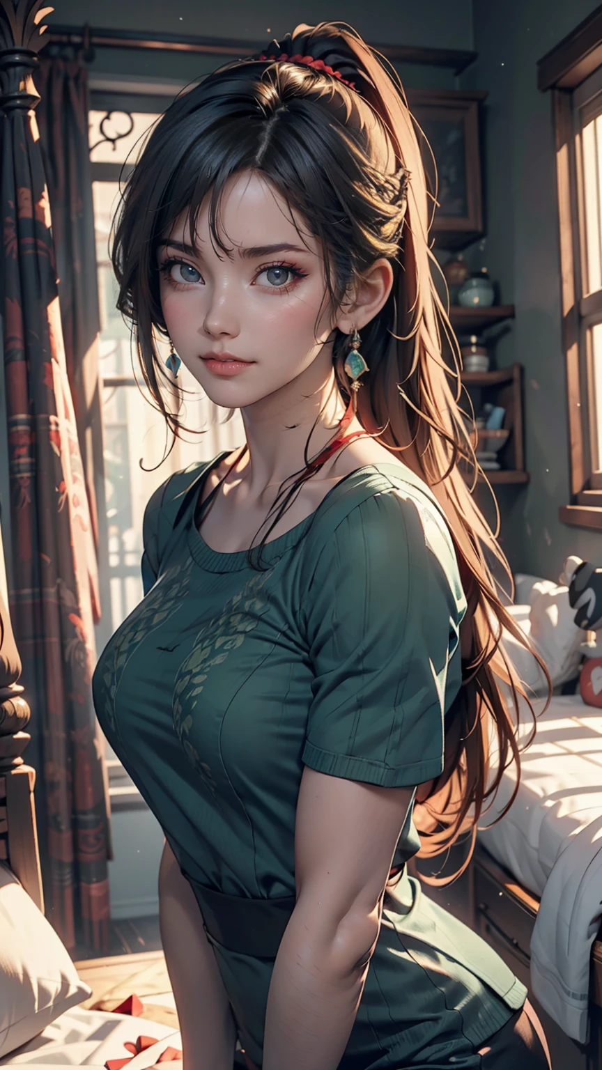 anime, High resolution, Woman close up ((Red braided low ponytail hair)) and (((the most beautiful Green eyes))) in (((Blue clothes))), (((determined)), 8k, Unreal EnGine 5, オクタンレンダリンG, Cute, GamanG, Yoon Gonji, G.To, Gosonjak, Schloop, Severe, Dorm, Noah, trendinG on pixiv, Fan Box, Sketch, masterpiece, Detailed face, smooth soft skin, biG dreamy eyes, beautiful intricate colored hair, Symmetric, anime wide eyes, soft liGhtinG, Concept Art, diGital paintinG,