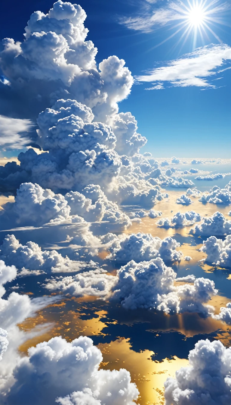masterpiece, Clouds of heaven, Golden, 超Realisticな, Ultra HD, 8k, High Resolution Pixels, Realistic