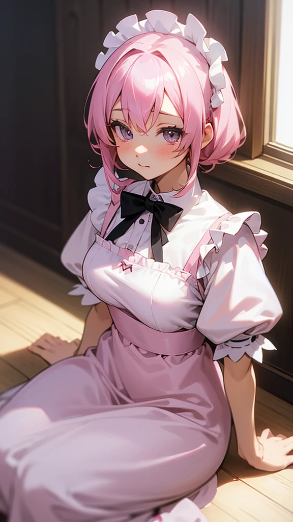 Anime girl with pink hair and white dress sitting on a window sill, Maid clothesを着たアニメの女の子, Best anime 4k konachan wallpaper, Gorgeous maid, Maid clothes, Cute anime waifu in a nice dress, Nightcore, Maid clothes, Ultra HD Anime Wallpaper, Cute girl anime visuals, 4K Manga Wallpapers, Maid clothesを着たアニメの猫娘