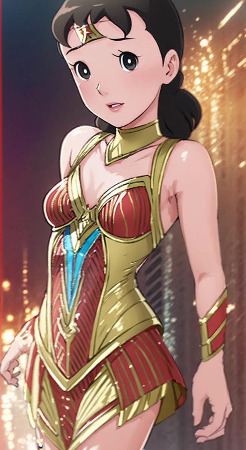 a close up of a woman in a costume , james jean soft light 4 k, wlop : :, art-deco style, portrait of wonder woman, inspired by Noriyoshi Ohrai, trending on artstaion, mechanized soldier girl, sci - fi : :