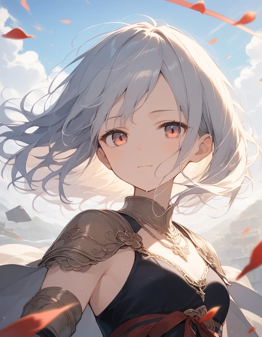 score_9, score_8_up, score_7_up, source_anime, best quality, masterpiece, official art, absurdres, highres, ultra-detailed,waifu2x,Collection: Slice of Life,break,1girl, knight, pale-skinned female, short hair, small breasts, beautiful detailed eyes, sweat, closed mouth, clear face, battoujutsu stance,weapon, outdoors, wind,break,(clear line illustration:1.2), super detailed skin,very high resolution, very aesthetic, Best sexual lighting powered by famous artist, 8k,cute picture,beauty illustration,photoshop_(medium),,(Detailed Lighting),best anime 8k konachan wallpaper, pixiv contest winner, 