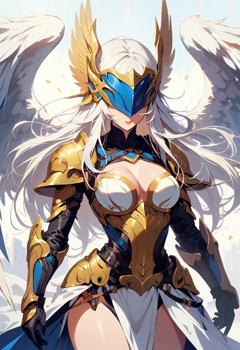 1girl Angel Valkyrie, beautiful, adult body, golden armor