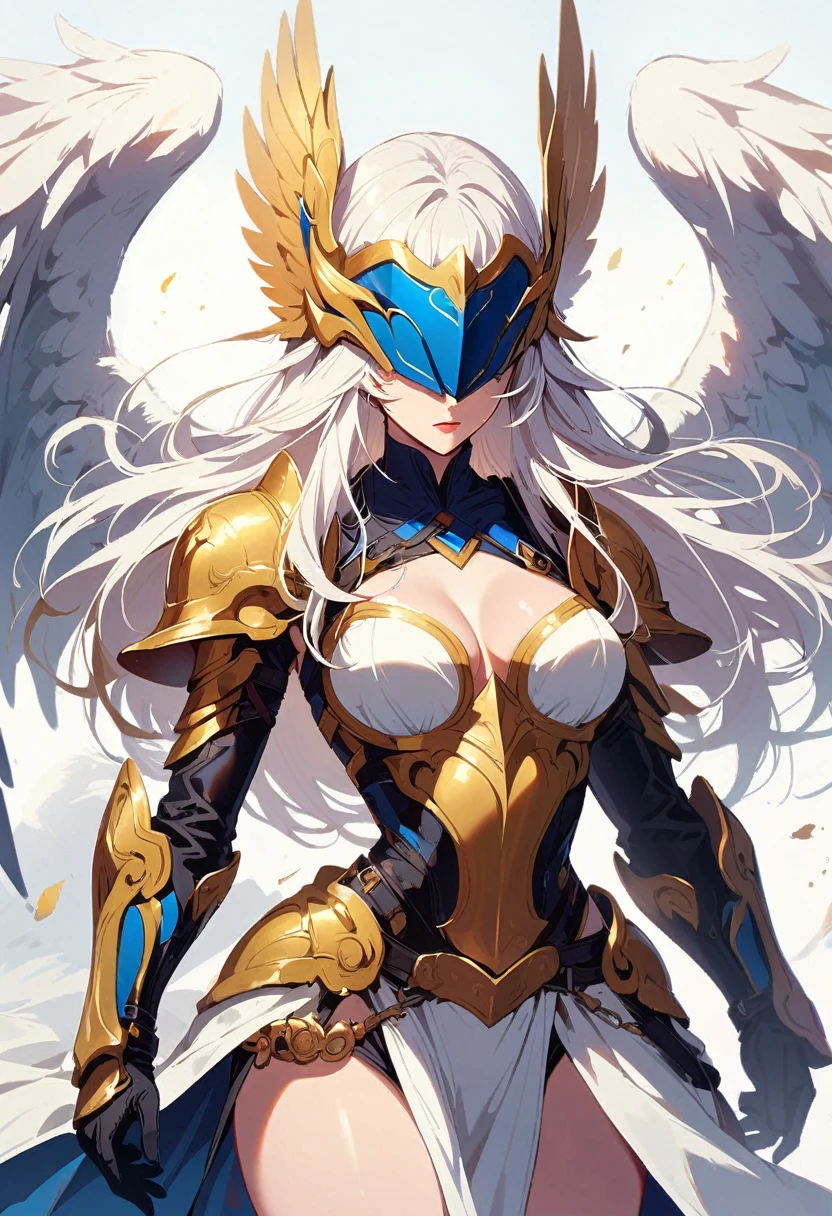1girl Angel Valkyrie, beautiful, adult body, golden armor