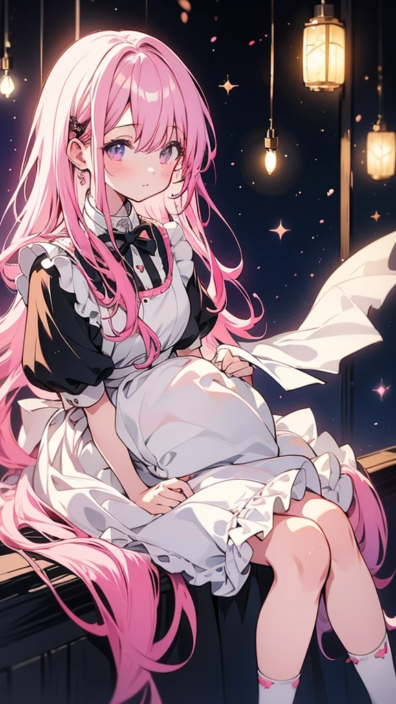 Anime girl with pink hair and white dress sitting on a window sill, Maid clothesを着たアニメの女の子, Best anime 4k konachan wallpaper, Gorgeous maid, Maid clothes, Cute anime waifu in a nice dress, Nightcore, Maid clothes, Ultra HD Anime Wallpaper, Cute girl anime visuals, 4K Manga Wallpapers, Maid clothesを着たアニメの猫娘