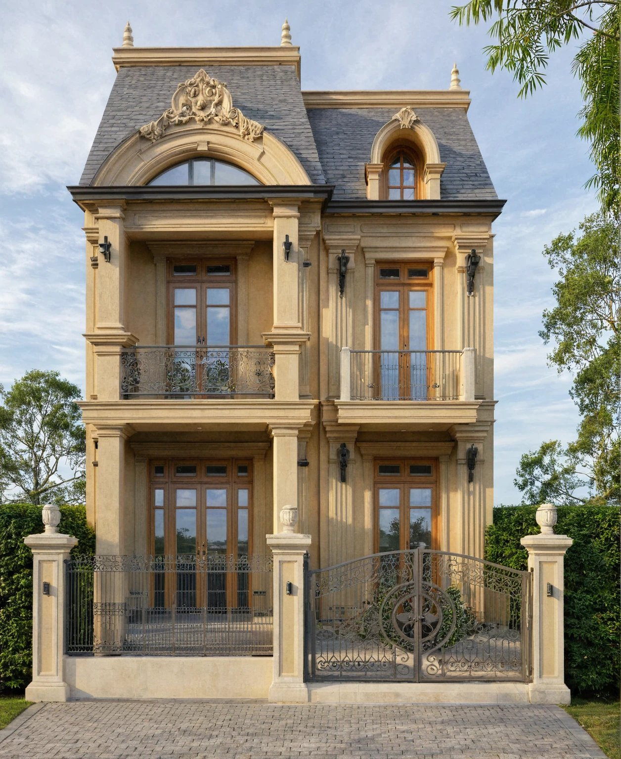 photo brute,head of'artwork, high quality, best quality, Authentique, Great detail,
Outside, En plein air, style de maison moderne dans la rue, glass windows, grille, wooden ceiling,
road,pavement, trees, sky, nuvens, (day light:1.1)