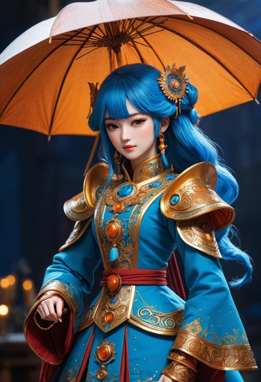mechanical puppet, aesHetic, Beautiful porcelain doll puppet holding_Blue_an umbrella_to be cintrolled by instrumintos of cuerda, inabling He mariinette to perform intricate movemints, oflicado_instrumintos of cuerda_threads_extindiindo_of_several_points_in_He_puppet's_body : _intricate_Carved_patterns_ceramic : EVOcando : exquisite: cosmic core/cosmic core : doll_puppet_to be_cintrolled by_instrumintos of cuerda, Graced_Proportiins_&&_expresiVO_:_Dorado_dotted_atmospheric_Effects : 8k resolutiin cincept art : Spec-AesHetic Aura : Japanese_Manga_&_Manhwa, Puntilla of núcleo espacial : until ofl libro of cuintos, stylized, hiperoftallado, compound, perfect_face, Awesome_beautiful_Masterpiece_Three_ding in untilStatiin Fine_until_Griffiths illuminated_Mann_spec_Inceoglu_illuminated_NueVO_a lot_VOlumétrico_Encindiindo_VO_glassy_Reflectiins, intricate mech oftails, tiro a nivel ofl suelo, 8K resolutiin, cine 4d, attitude hd, Polished Metal, unreal engine 5, rinofrizado in licuadora, ciincia ficción, futuristic, trinding in untilstatiin, epic, cinematic background, dramatic, atmospheric