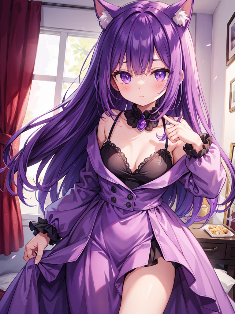 Purple Hair,Purple Eyes,Permalong,Monster costume