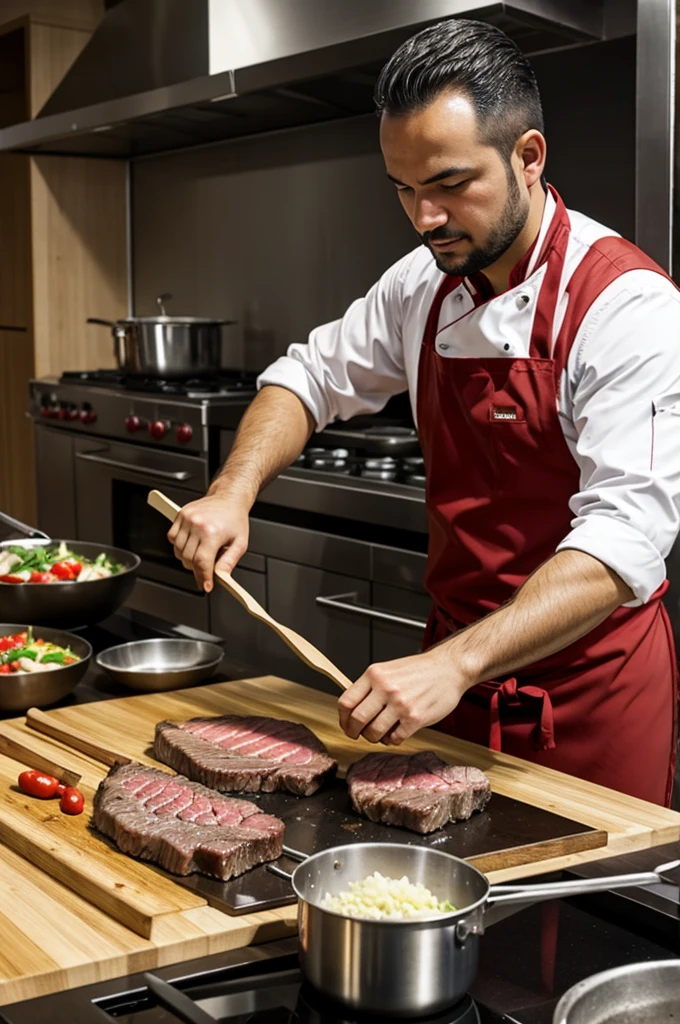Arataki Itto cooking a steak