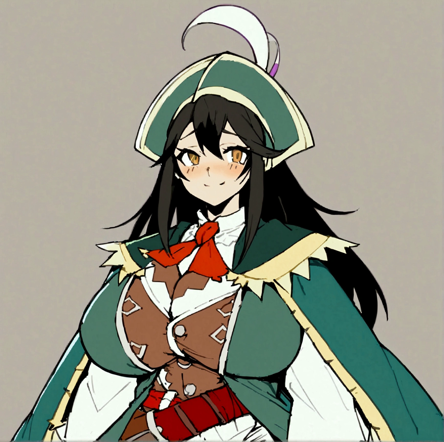 ((monsterhunter)), looking the viewer, solo, girl, shy, red cheek, bashful, embarrassed, smiling, perfect face, muscular, ((big breasts)), ((big boobs)),  long hair, beautiful eye, warrior
