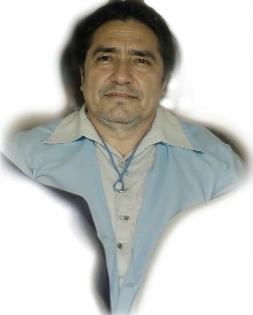 a realistis spanis man face age 40 years wear a blue shirt ,ultra hd 8k