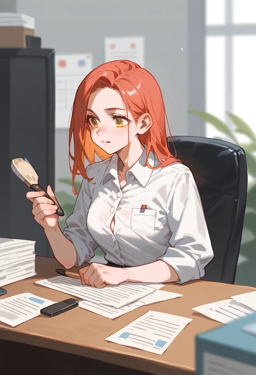 paintery background, simple background, office, painted, blurry, clean brush strokes