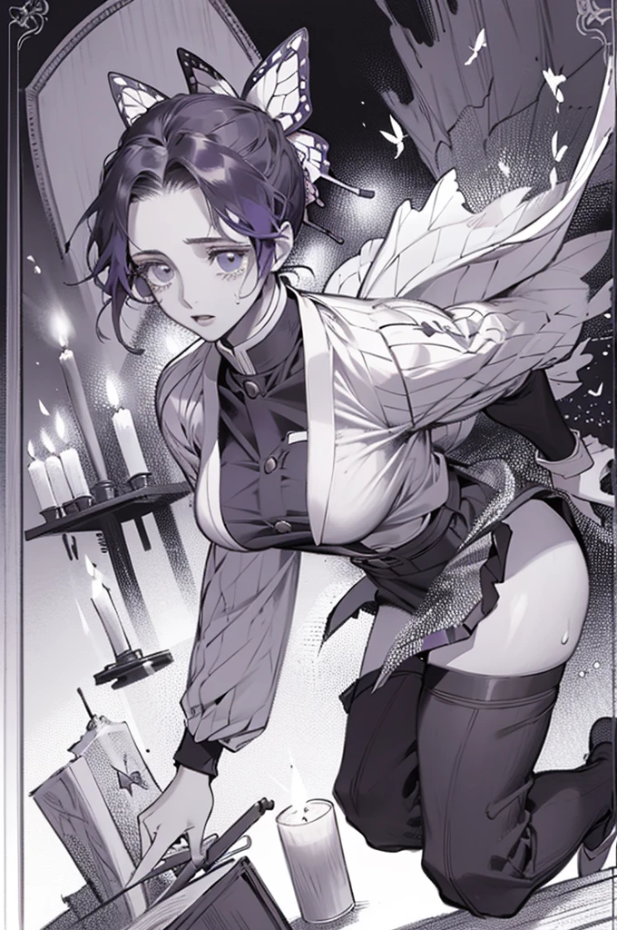 Practical, masterpiece, quality, (Delicate eyes), A female high school student, , Full body homosexuality, Huge breasts, underwear, Feel, Sweating, Pelvic Curtain, (Wide hips), His face is full of tears, basement, Candle, Crucifixion, , Suspended in mid-air,Butterfly Shinobu