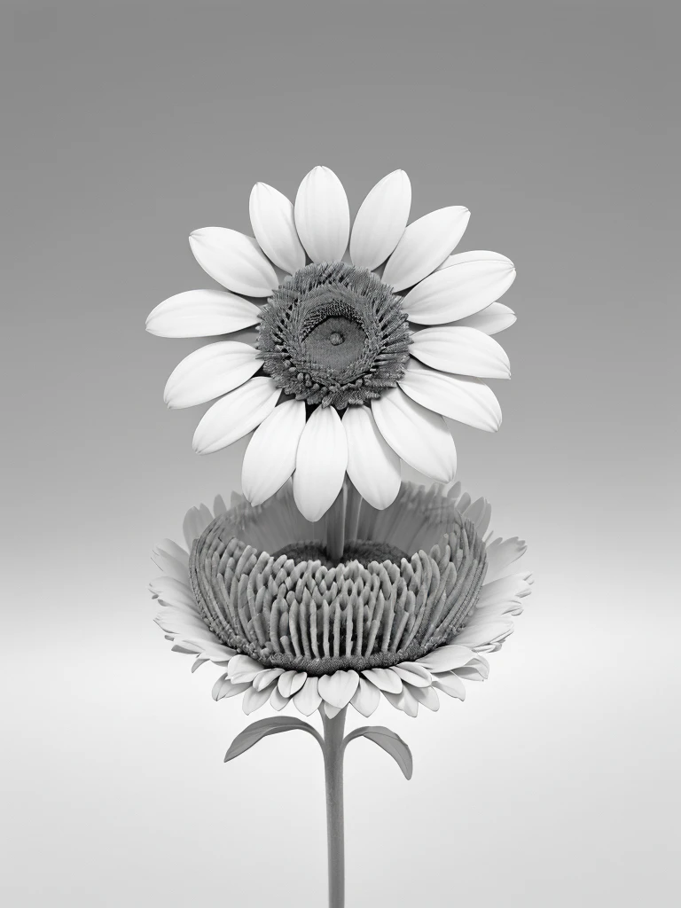 ((best qualityer)), ((for coloring)), ((cartoon)), (detailded), sunflower, flor for coloring em preto e branco, drawing with only lines, no back ground, White background, just outline of the flower