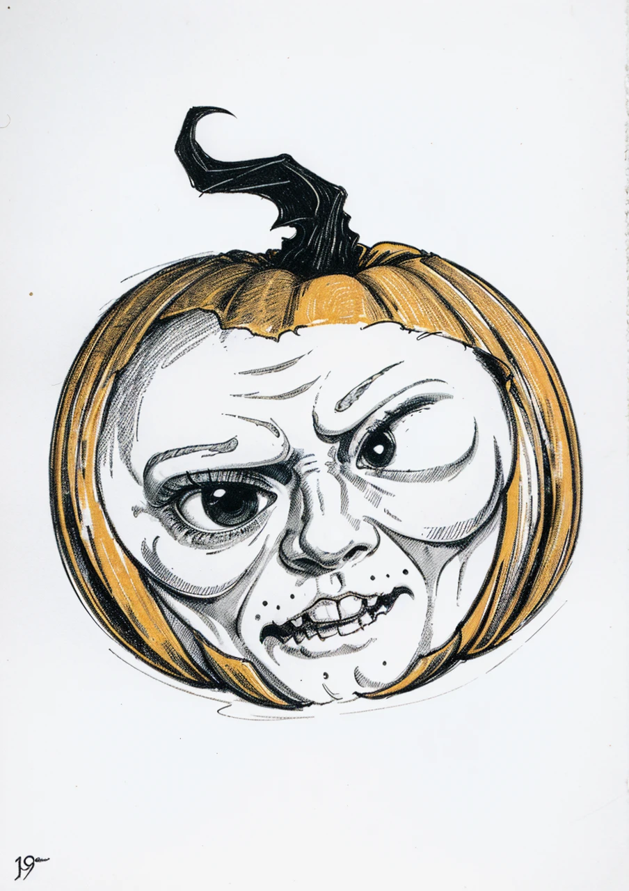 dark scary horror 1980s sketch Halloween