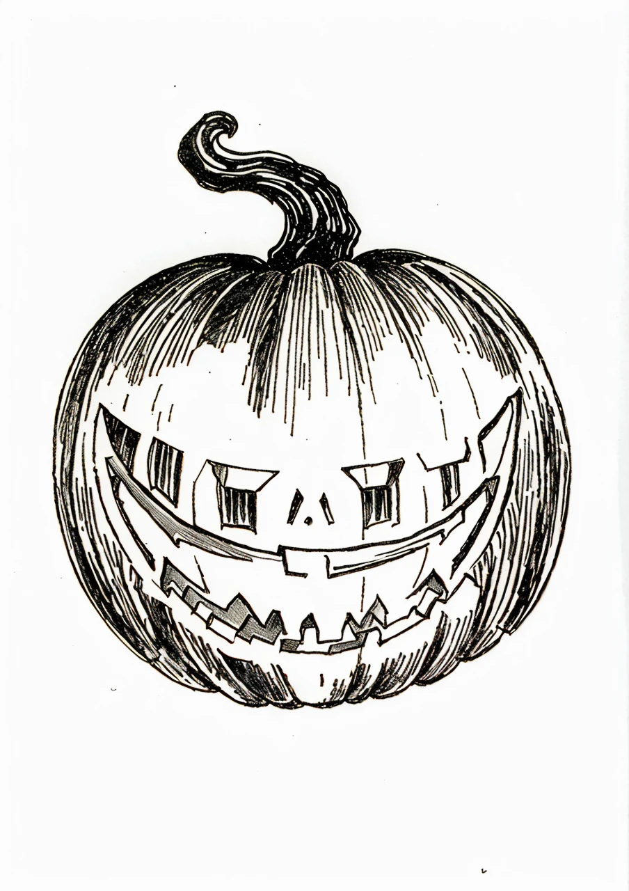 dark scary horror 1980s  sketch Halloween 