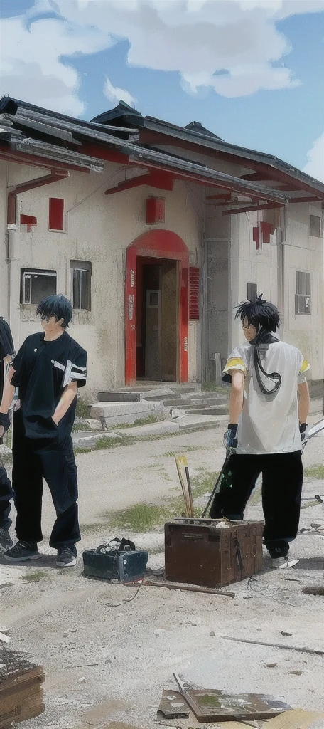Create a painting based on this scene, Anime,Technology,Cool special effects