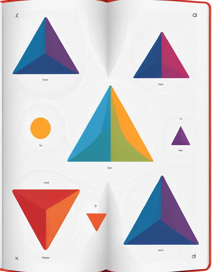 generate texture of 3 basic shapes, circle, square a,d triangle in random colors, (simple background: 1.8), white background, simple shapes, lineart, flat colors, kids book