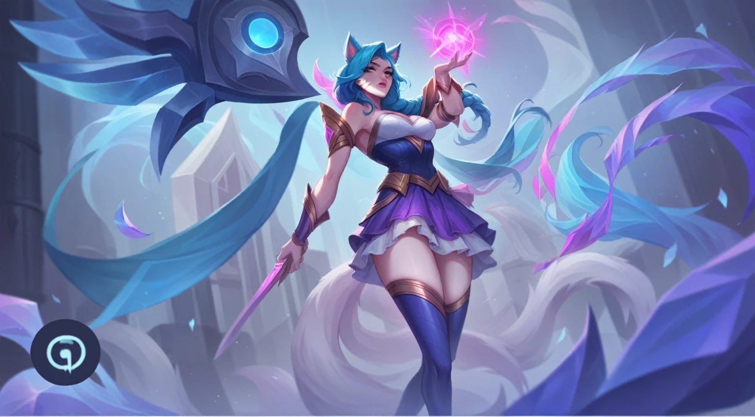 a woman in a dress holding a sword and a light, league of legends arcane, seraphine ahri kda, arcane league of legends, league of legends character, from league of legends, style league of legends, beautiful celestial mage, irelia, samira from league of legends, tane skin, ig model | artgerm, arcane jinx. Make it realistic