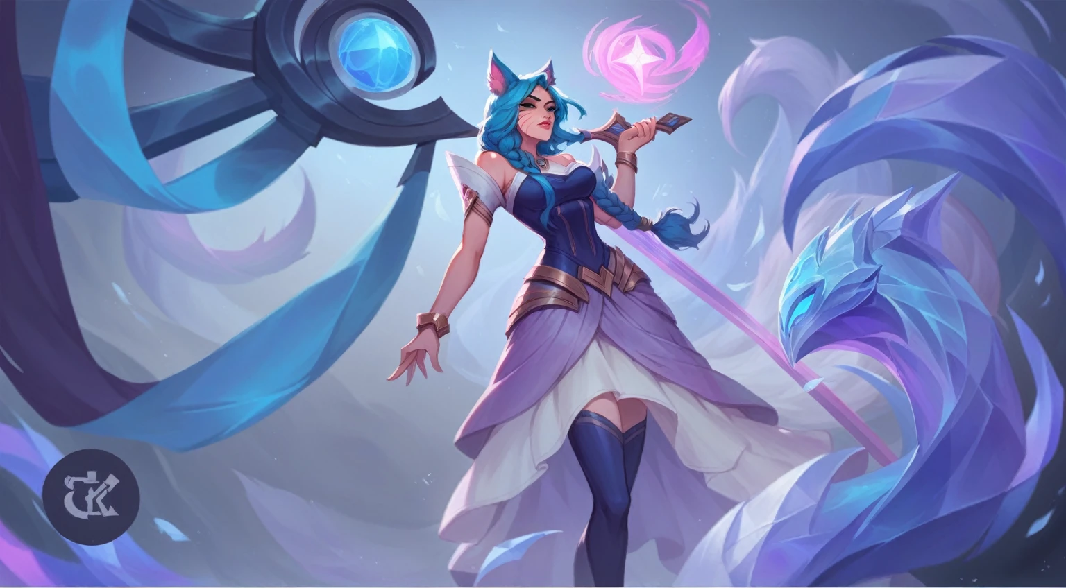 a woman in a dress holding a sword and a light, league of legends arcane, seraphine ahri kda, arcane league of legends, league of legends character, from league of legends, style league of legends, beautiful celestial mage, irelia, samira from league of legends, tane skin, ig model | artgerm, arcane jinx. Make it realistic