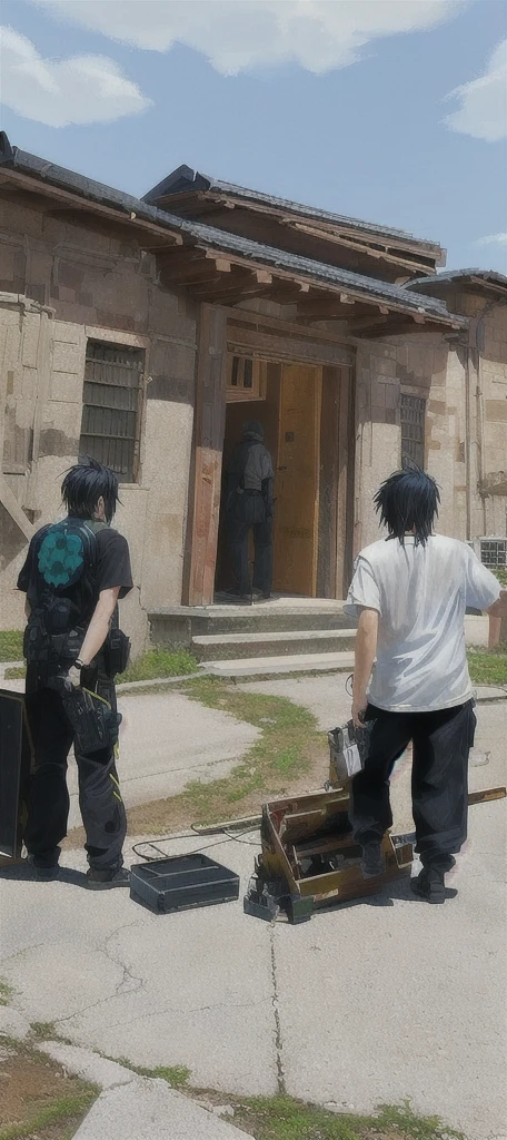 Create a painting based on this scene, Anime,Technology,Special Effects