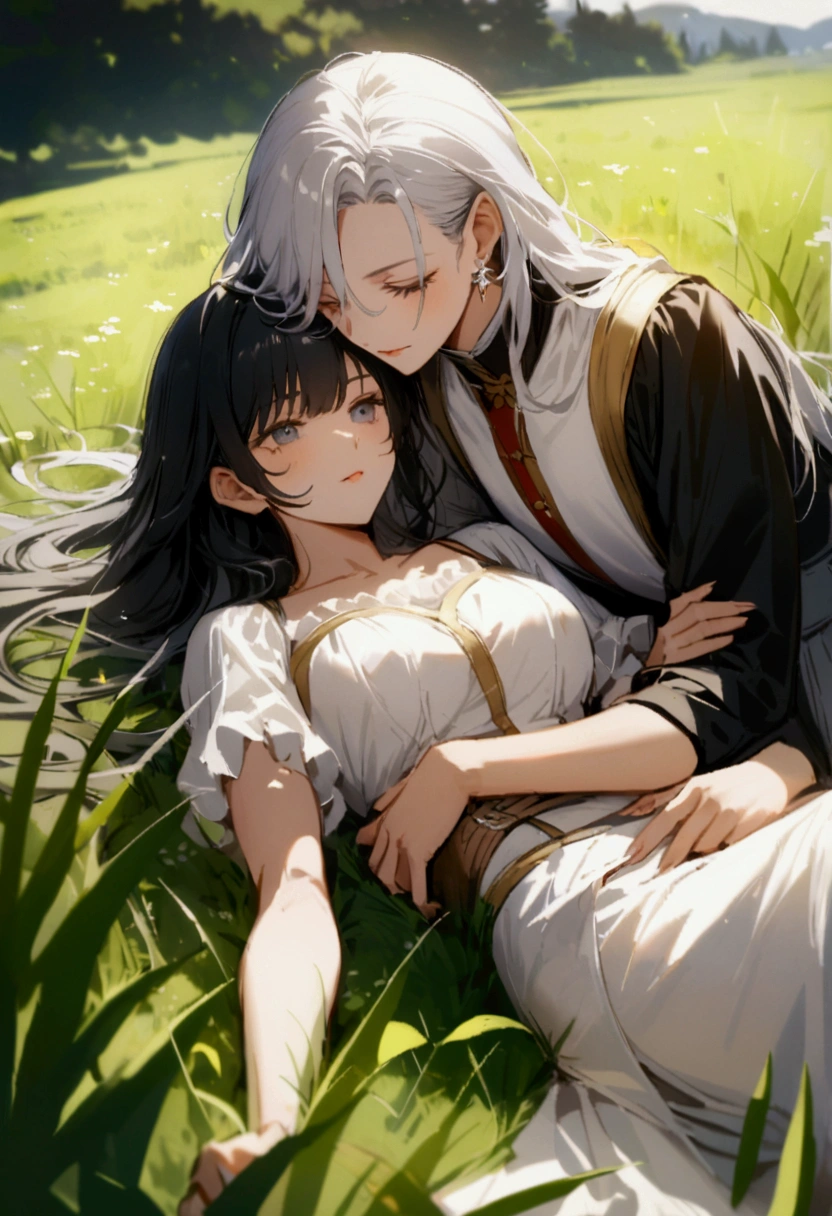 Hair colour from black to silver, silver to black