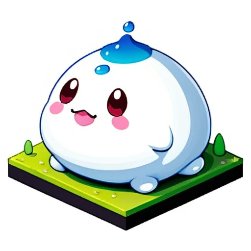 (masterpiece), chubby and fat slime creature, simple carby shape, Isometric view, Dark fantasy style, digital illustration, white background