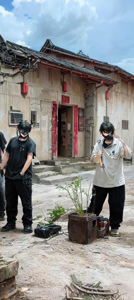 Add some effects to this photo, Technological special effects,Cool,Cyberpunk,Anime,Technology