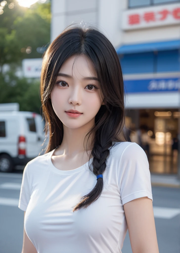 Diffuse lighting、 Highest quality, High resolution, unity 8k wallpaper、Supersaturation, Japanese、1 female、２３age、(masterpiece), Highest quality, Highest quality, Detailed and complex, whole body, High resolution, (16age),Very detailed_eye, Sexy Breasts, (eyeliner:0.5),(blush:0.5), Detailed skin, Displaying the viewer, A light smile, convenience store、Convenience store clerk、wearing a convenience store uniform、 (Zhou Haoguang:1),(Structure of the film:1.3), (Highest quality, High resolution, Realistic, original, 8k,masterpiece, ),Highest quality, masterpiece8k.High resolution. High Rib:1.2, Film Grain, Blurred Bokeh:1.2, Lens flare, (Bright colors:1.2), (delicate),
