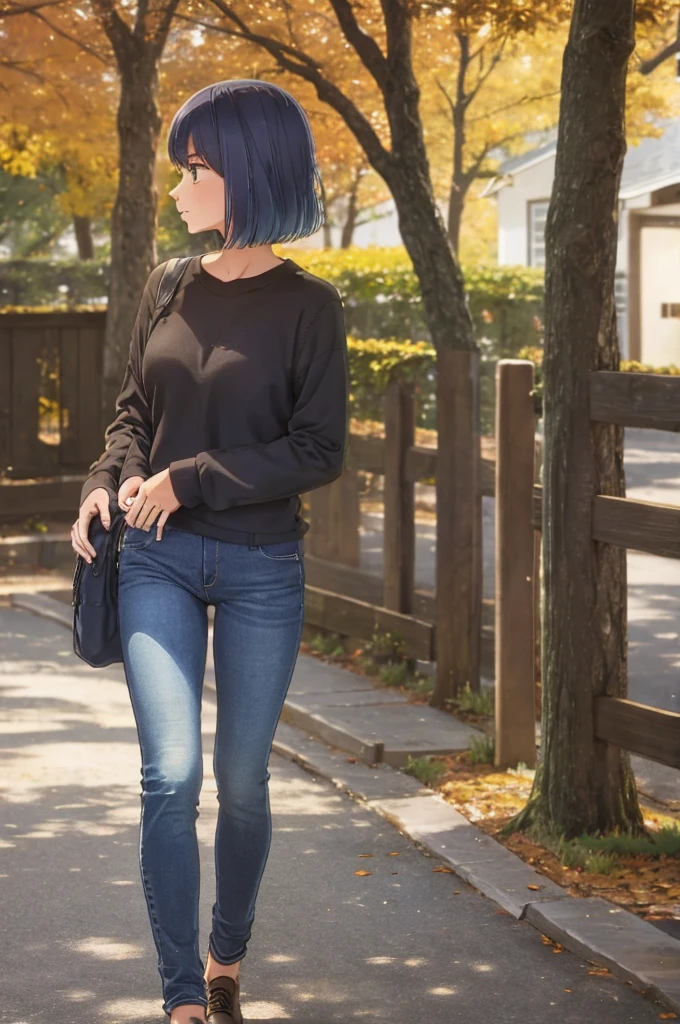 girl, jeans, autumn, jumper, ass