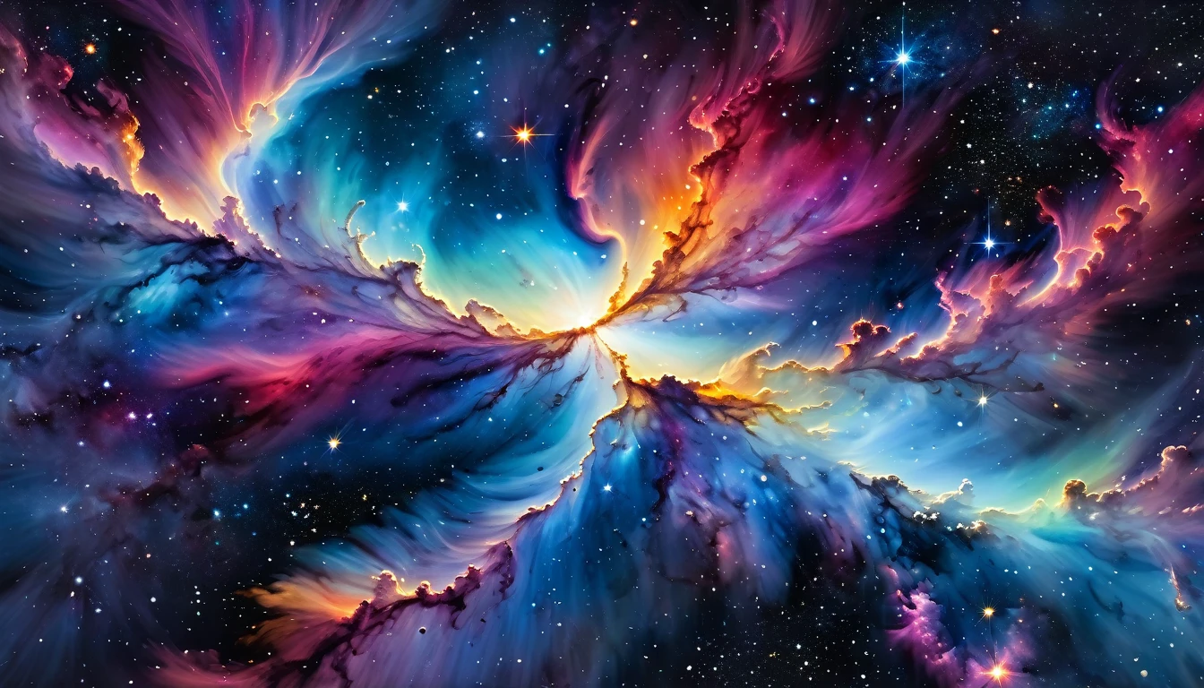 [(Flying Whale,on space), baroque:20]:BG[Nebula IC434] (Art by Slawomir-Maniak), Lush watercolor palette canvas/acrylic, Intricate, Extreme detailing, Complex key, ((Single Shot)), ((Best Quality)), ((Masterpiece)) , ( (Realistic)), (IDEAL), 8K, impressionism: 0.2 Обои Full HD