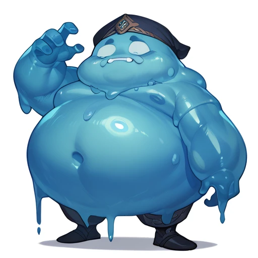 (masterpiece), chubby and fat slime creature, simple carby shape, Isometric view, Dark fantasy style, digital illustration, white background