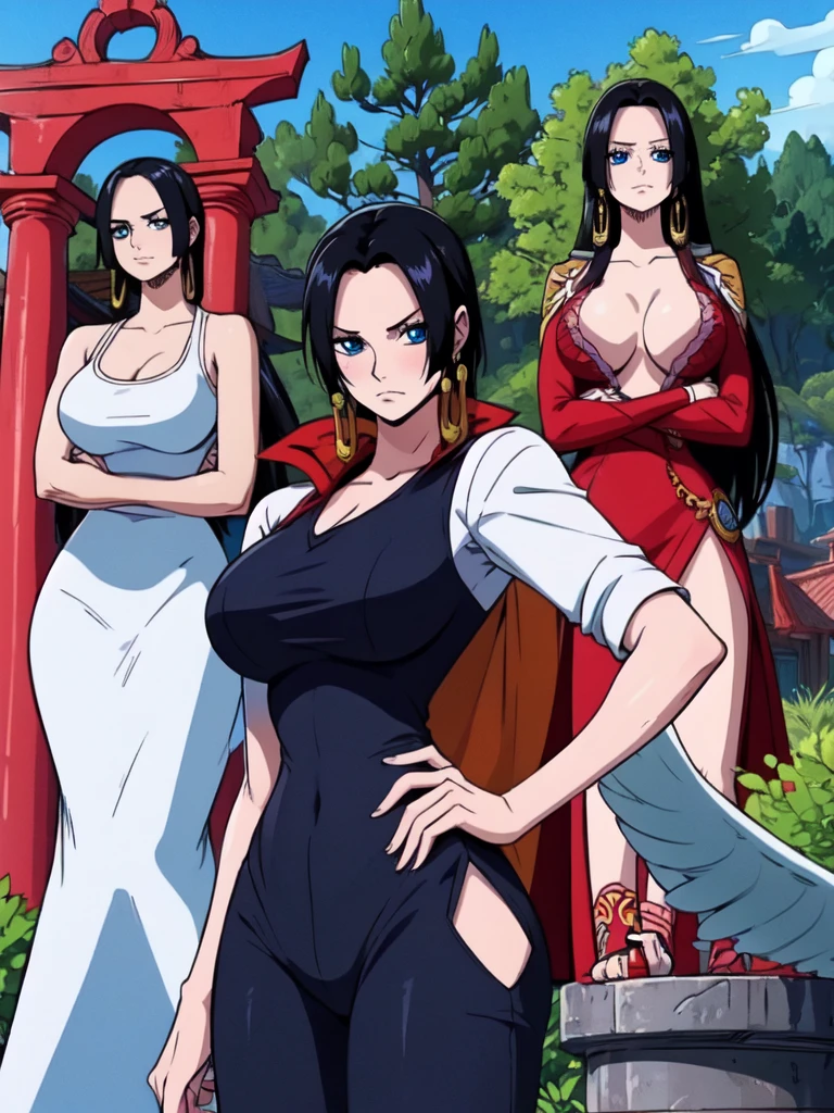 Boa Hancock from One Piece, Long black hair, Hands on hair, Show armpits, , Sexy, big nipple, 10, on a bed, Chest compressions, , genitalia, 2 woman, sex, kiss, lifelike, Women's 2 heads, 3 Breast, , Bikini torn, see , Flowing milk, lesbian, mud, 2. Great Hancock, (nsfw:1.5)