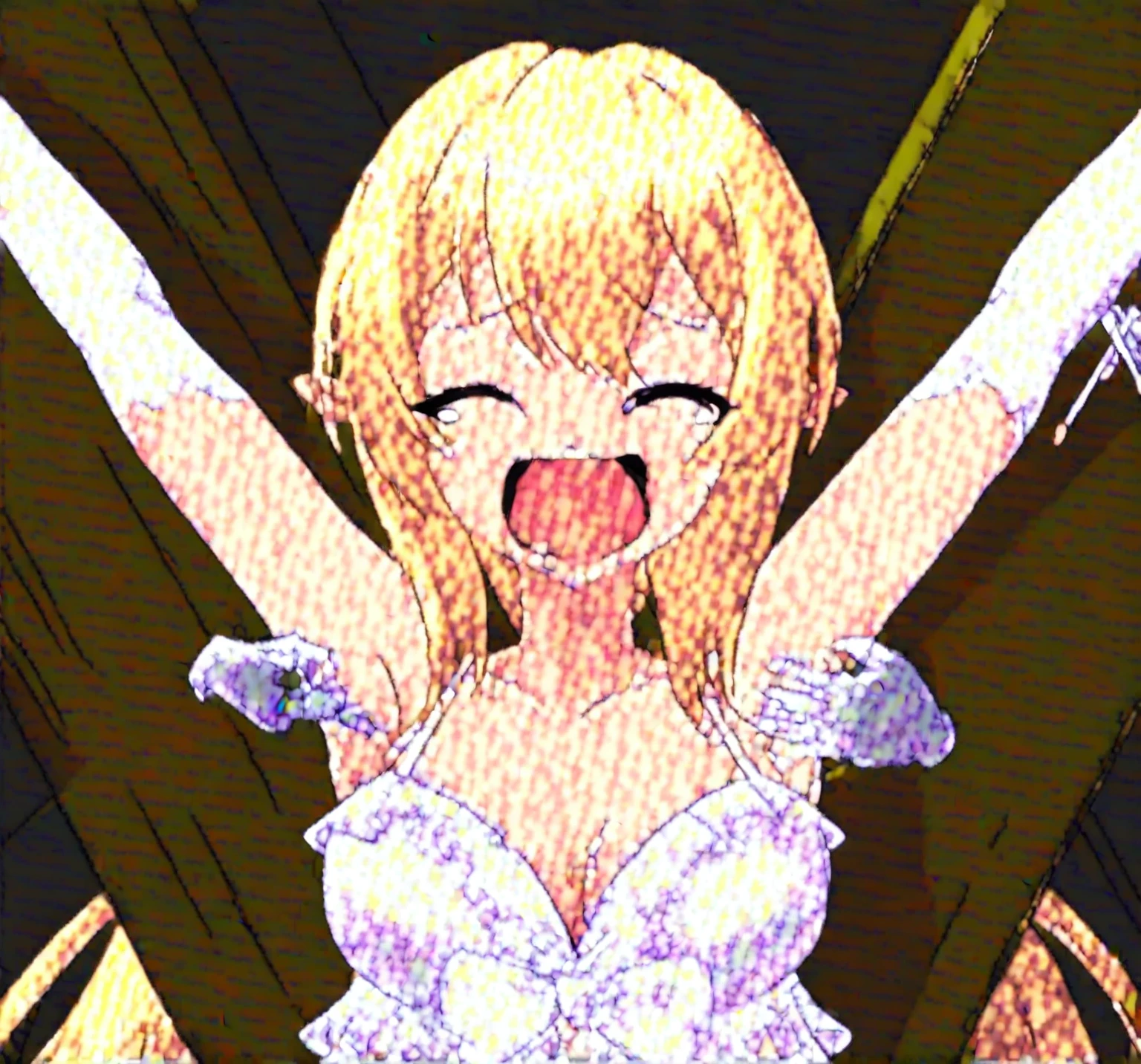 an extremely delicate and beautiful girls with her arms up,(laughing:1.3),big mouth,open mouth,tickling,happy,(frown:1.2),(pain face),crazy smile,blush,sweat,(white gloves),(her armpits tickling with white gloves),White gloves tickling girl&#39;s armpits,((trembling)),tears,(((masterpiece))), (((best quality))), (official art), ((extremely detailed CG unity 8k wallpaper)), (Best character details), ((ultra-detailed)), (illustration), (dynamic angle),