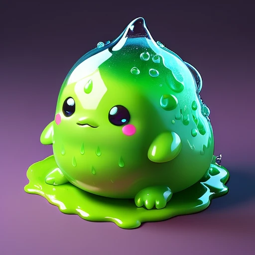 (masterpiece), chubby and fat slime creature, simple carby shape, Isometric view, Dark fantasy style, digital illustration, shaded, white background