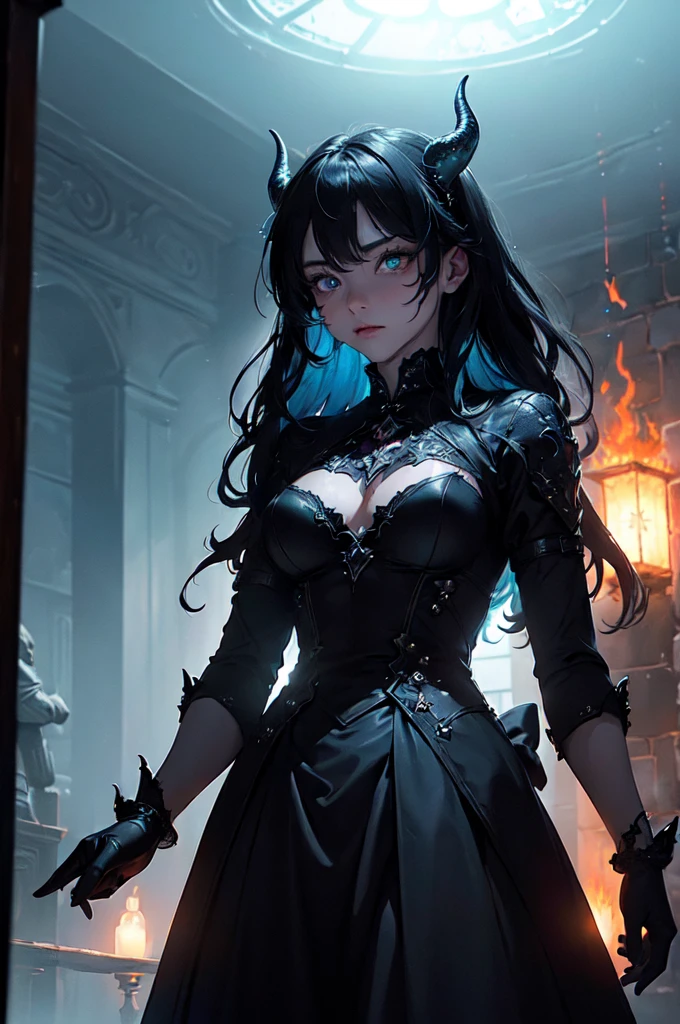 (3 people:2),Multi-text photos,(masterpiece:1.2),Highest quality,(figure:1.2),(Very detailed),Gothic,Hyper Details,(Delicate and detailed), (Intricate details), (Cinematic Light,Highest quality Backlights), Clear lines, From below,(Devilish,Abysmal),Perfect body,(Bioluminescent hair:1.2),(Glowing Eyes:1.3),(Satanic),Fantasy, Close your eyes for a moment,Underworld,(dynamic:1.2),((compensate)),High Contrast,(Best lighting, Very delicate and beautiful),((Cinematic Light)),(((colorful))), elegant,(映画のmasterpiece),intense,Powerful,Splashes of color,really eye-catching,(Brimstone),(Dark Lineage),Shadowy,underworld,subterranean,((背景にcolorfulなペイントが飛び散る, Dulux,)),((caustic)),Dynamic Angle,Beautiful sparkle,(Enchanting),(Intricately detailed movie backgrounds),(Artfully crafted brilliance),amazing,Gorgeous sky background, Detailed Clouds, ray tracing reflection, Ambient Occlusion,Havoc,(Shrouded in fog), (Atmospheric),spooky,Hellspawn,fire ,inflammation,intense、[[A figure in the distance]]