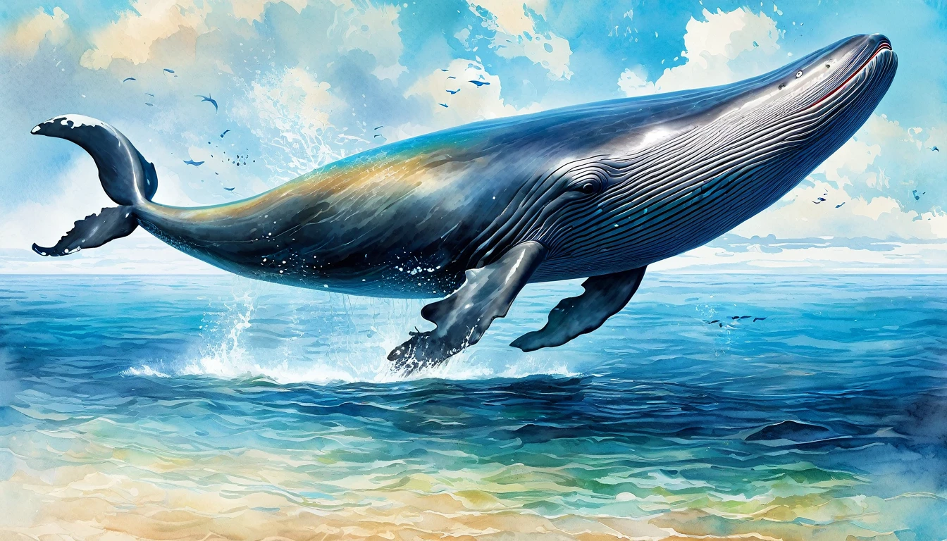 (Flying Whale,on space), Nebula(Art by Slawomir-Maniak), Lush watercolor palette canvas/acrylic, Intricate, Extreme detailing, Complex key, ((Single Shot)), ((Best Quality)), ((Masterpiece)) , ( (Realistic)), (IDEAL), 8K, impressionism: 0.2 Обои Full HD