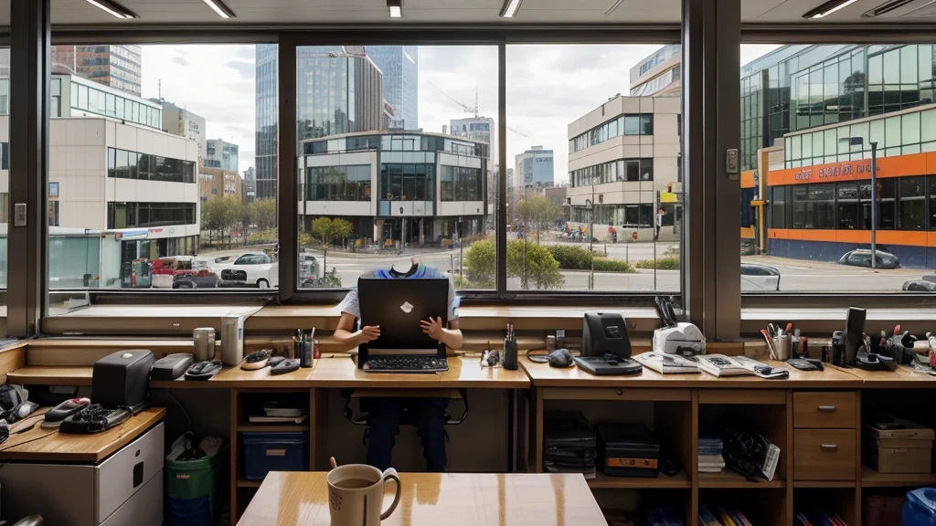 remove the human and replace with a computer notebook