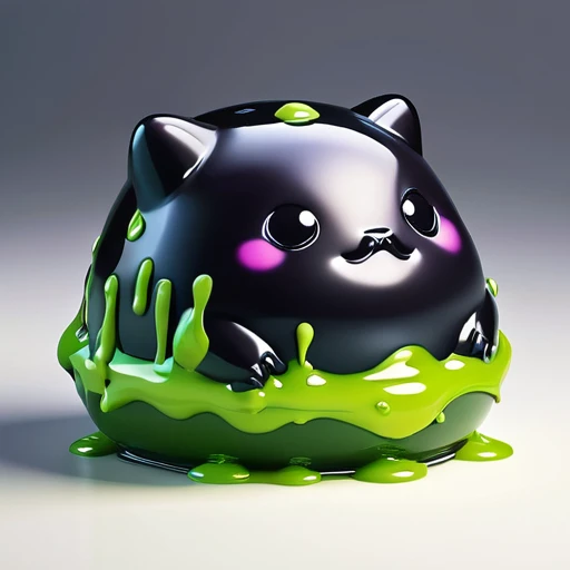 (masterpiece), chubby and fat slime creature, simple carby shape, Isometric view, Dark fantasy style, digital illustration, shaded, white background