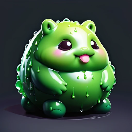 (masterpiece), chubby and fat slime creature, simple carby shape, Isometric view, Dark fantasy style, digital illustration, shaded, white background