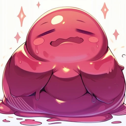 (masterpiece), chubby and fat slime creature, simple carby shape, Isometric view, Dark fantasy style, digital illustration, shaded, white background