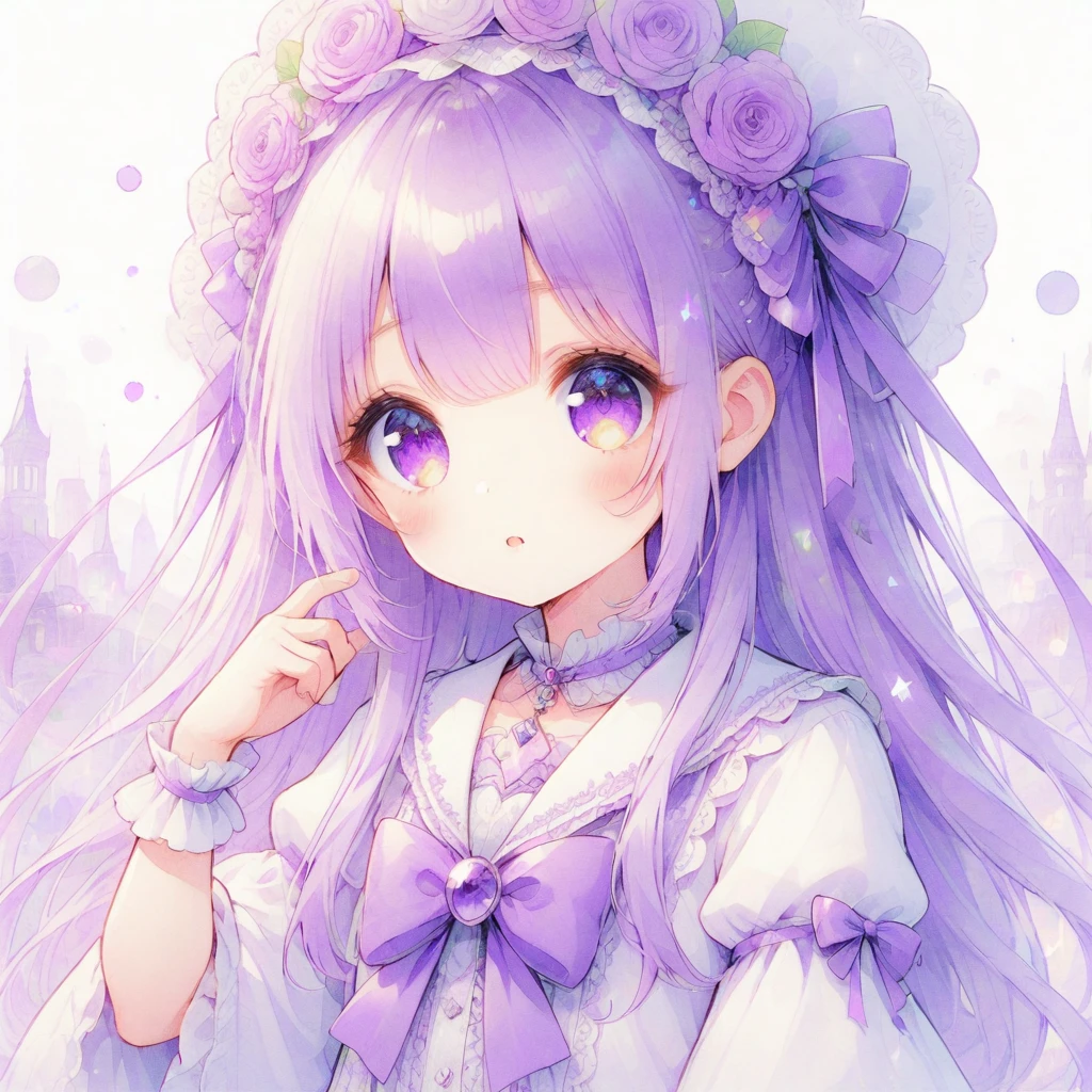 Purple Hair,Purple Eyes,long,costume