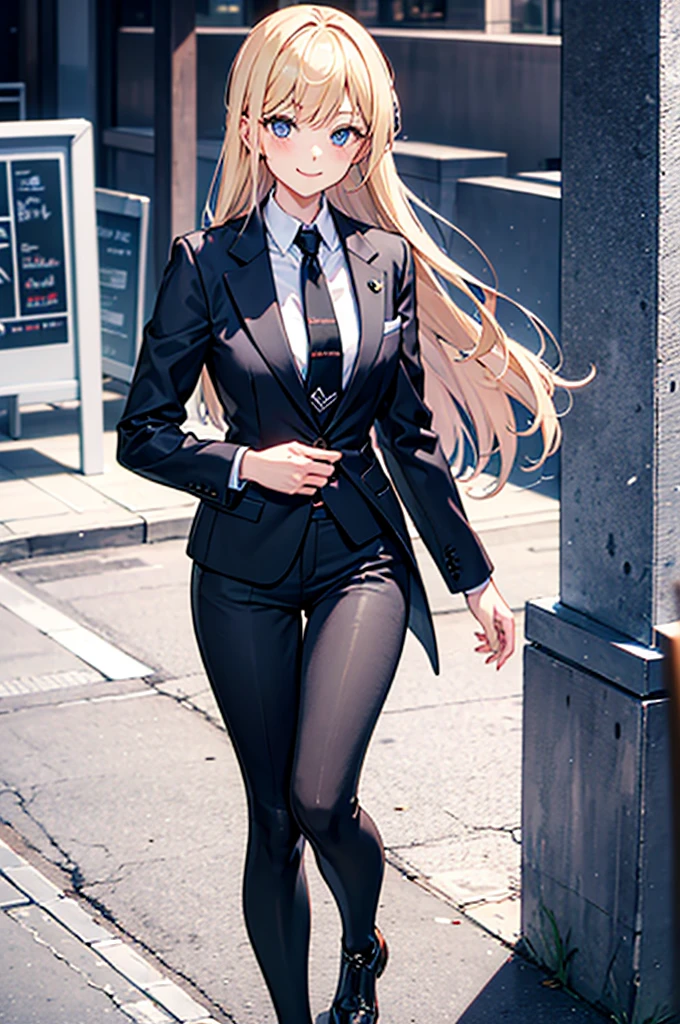 Black Suit girl tie smile