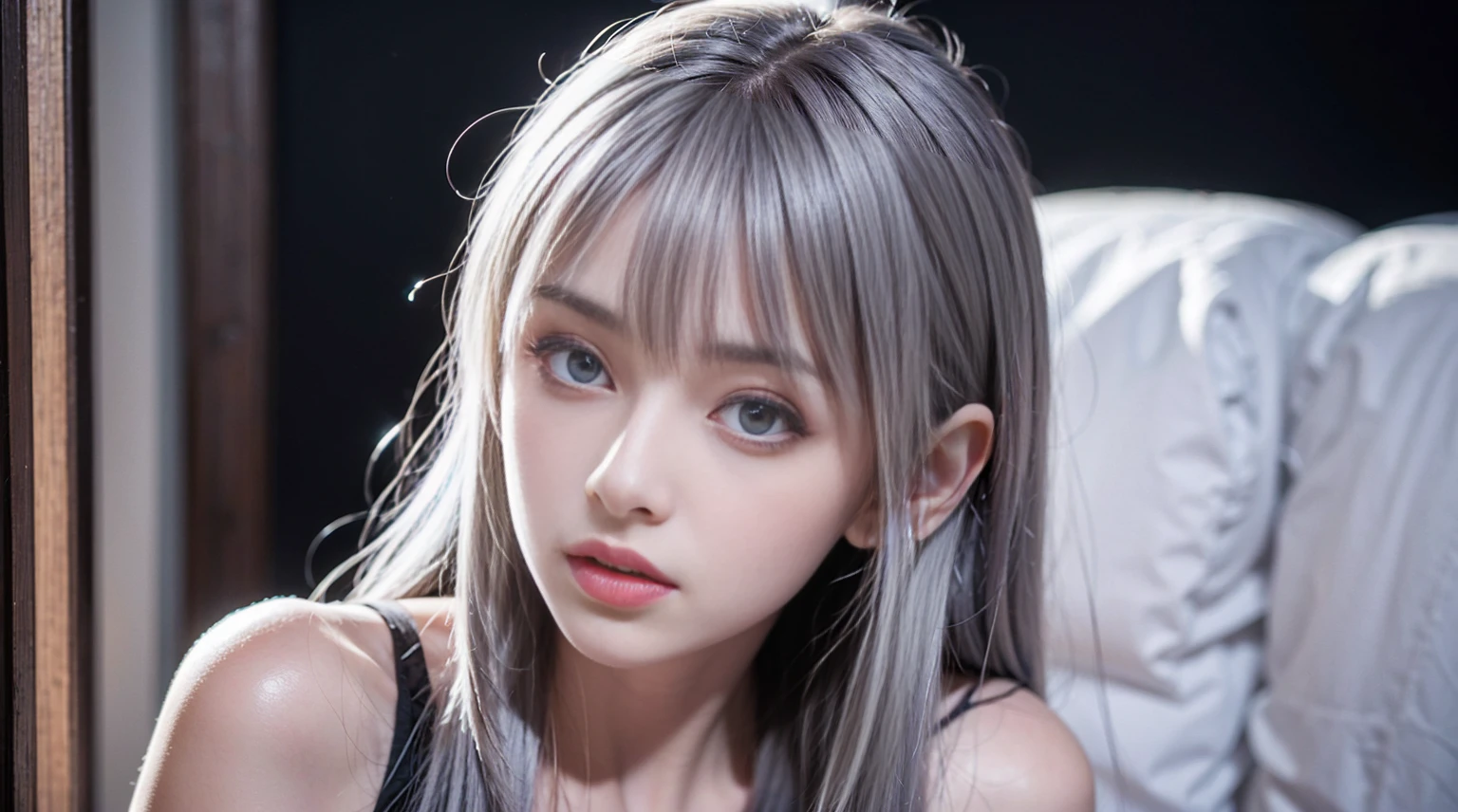 masterpiece, Highest quality, One girl, Elaina_(May_no_gossip), Silver Hair, Purple eyes, Long Hair,