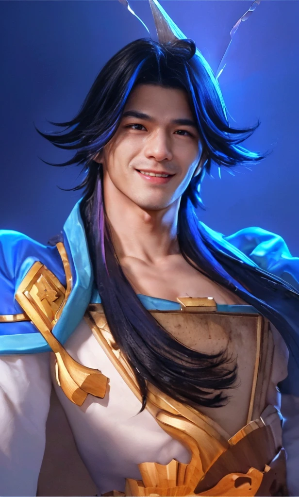 ((BEST Quality, 8k, Craftsmanship: 1.3)), upper body,, Sharp focus: 1.2, Handsome Man with a sweet smile, very detailed facial and skin texture, Detailed eyes, double eyelids